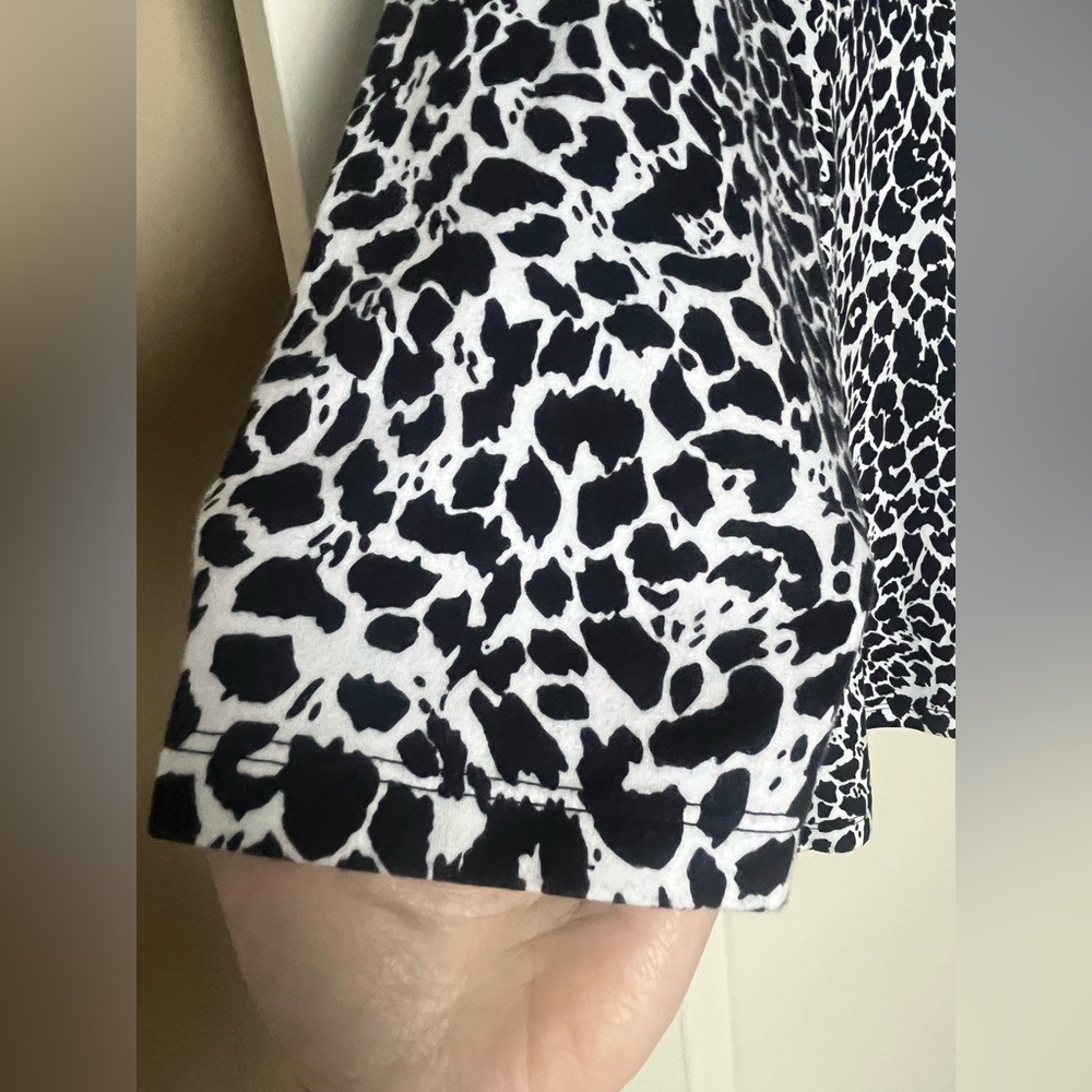 Jones New York Signature Stylish Black and White Leopard Print Women's Top 2X - Picture 3 of 13
